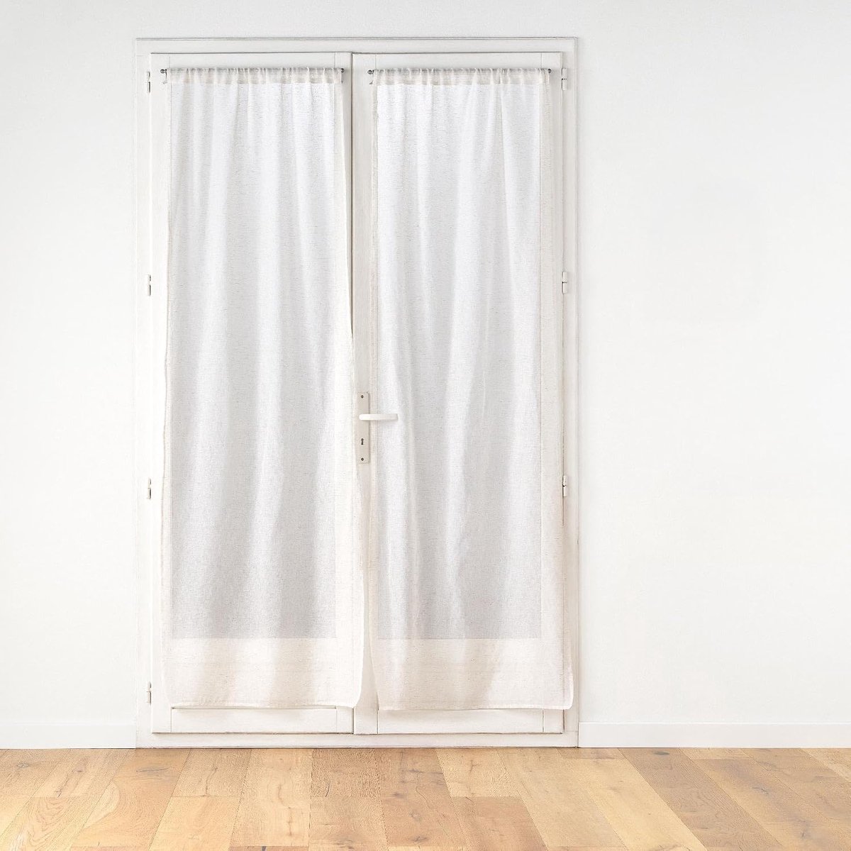douceur d'intérieur, Paar rechte gordijnroede (2 x 70 x 200 cm) Norine, geweven linnenlook