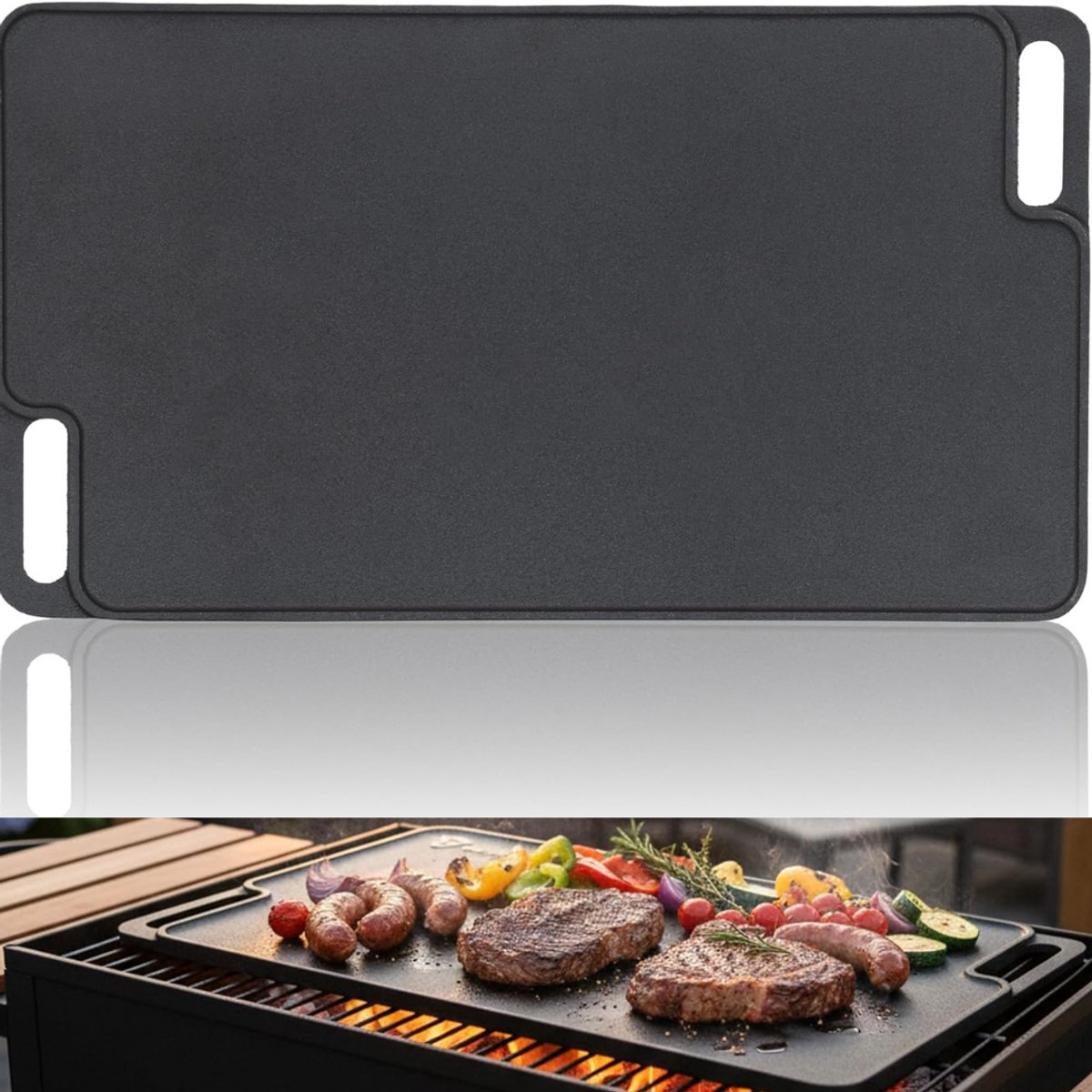 Zavio® Grillplaat Inductie - Bakplaat - Gietijzer
