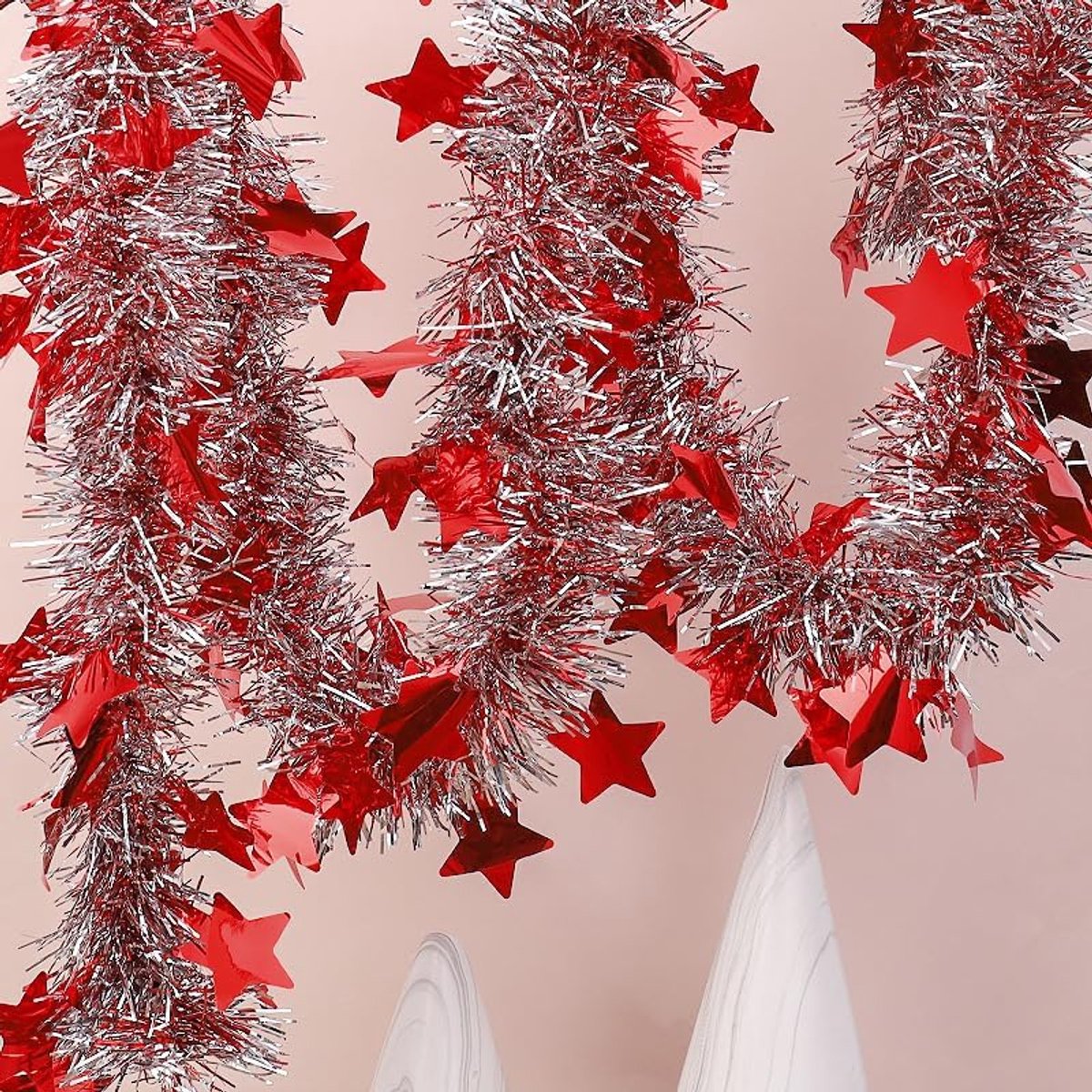 Metalen Kerstguirlande met Glitter voor Binnen, Open Haard en Kerstboom – foto 2