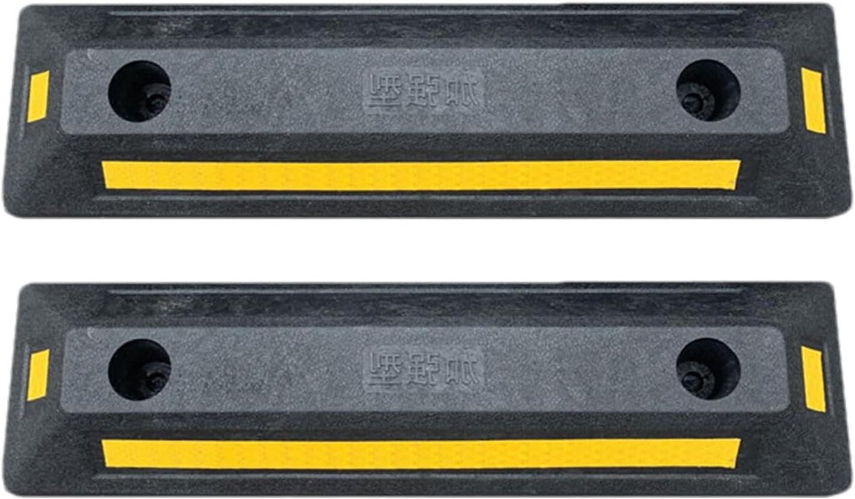 Wielstopper Zwaar Voertuig - Parkeerblok Krans - Voertuigen Parkeren - Hoge Kwaliteit Rubber - 55 x 17 x 13 cm