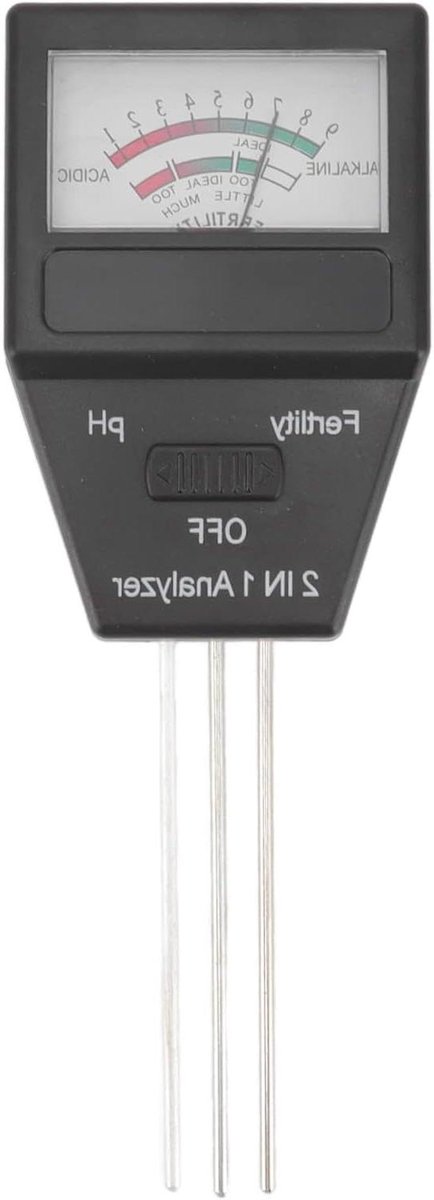 Bodem pH meter - Bodemtester Vruchtbaarheid - Planten Verzorgen - Dubbele pH en Vruchtbaarheid - 18 cm - Zwart