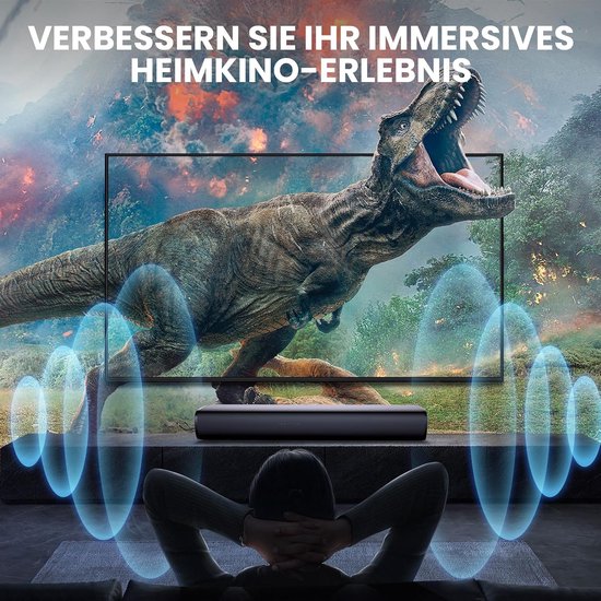 SnelShoppen - Soundbar voor TV met 56 W Luidspreker, Bluetooth 5.3, ARC, Optische Aansluiting, AUX-ingangen - Compacte Wandmontage Thuisbioscoop Surro van Snelshoppen — afbeelding 3