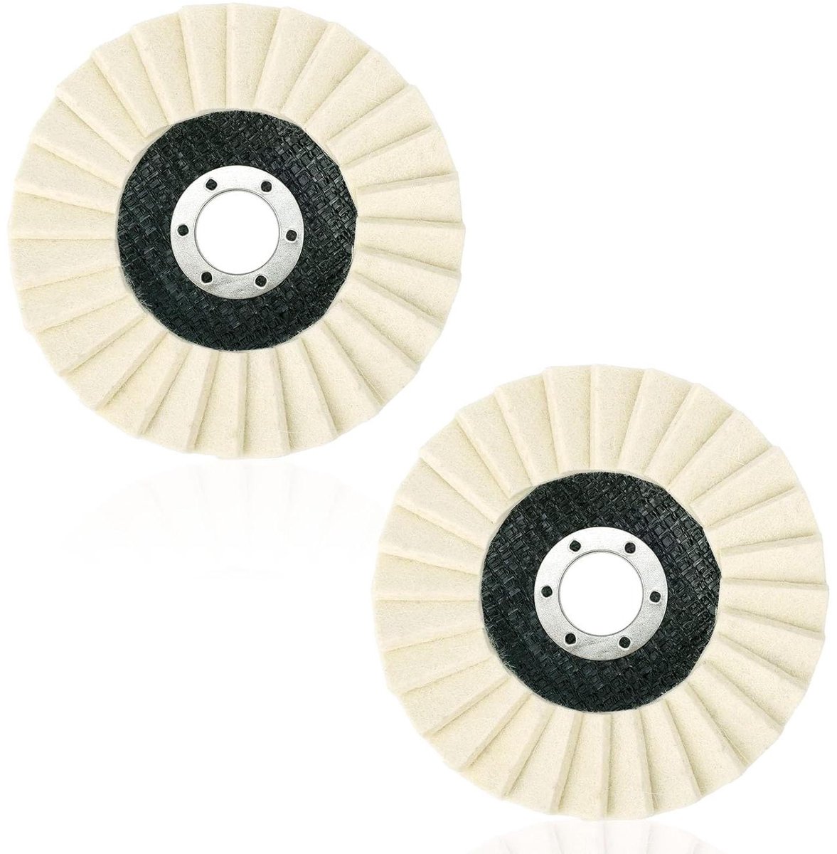 Polijstschijven Wolvilt - Schijven Metaal - Oppervlakken Behandelen - Premium Wolvilt - 115mm Diameter - Beige
