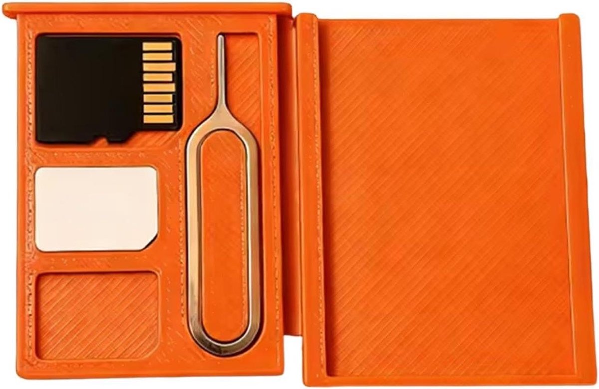 Geheugenkaarthouder - Opslag Tas - Veilige Opslag - Stofdicht Ontwerp - Compact Formaat - Oranje