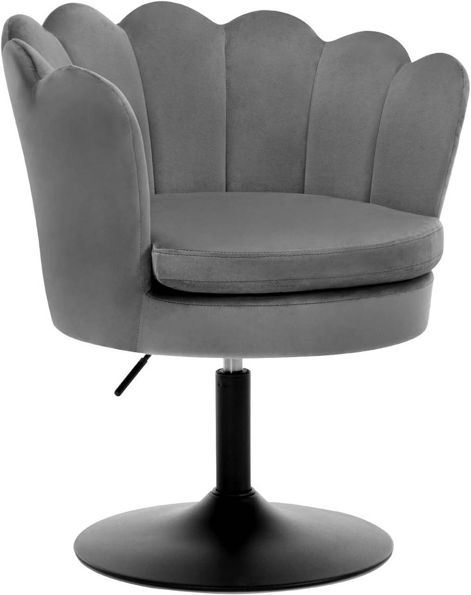 SureDeal® - Bloemvormige - Barkruk - Make stoel - Rugleuning - Ronde kruk - Fluwelen bekleding - 61,5x65x71 cm - Roze