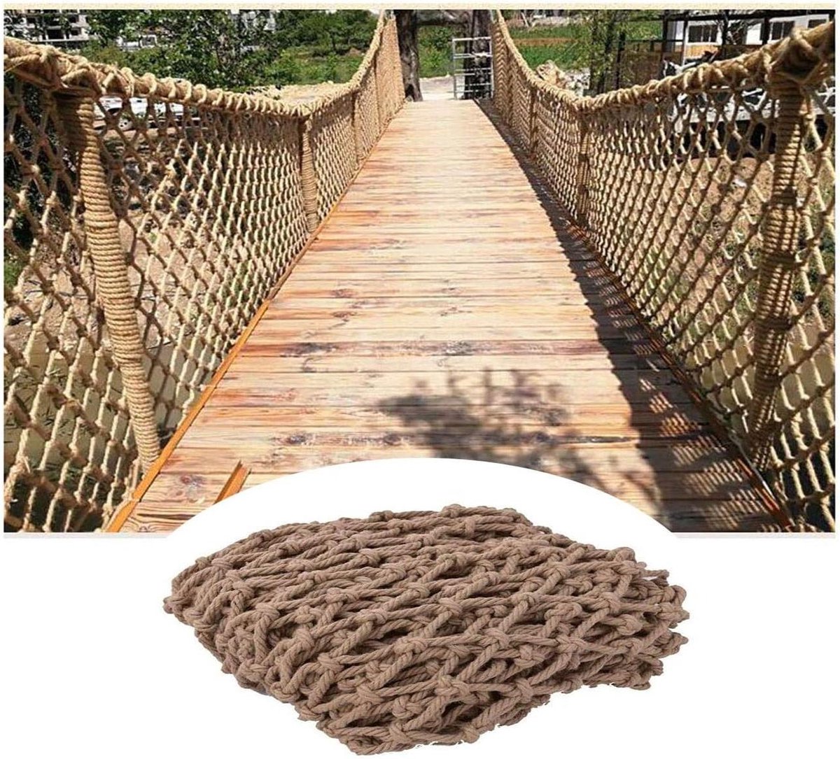 Veiligheidsnet Kinderen - Valbeveiliging Balkon - Veilig Spelen - Robuuste Jute Touw - 1x10 Meter - Natuurlijk