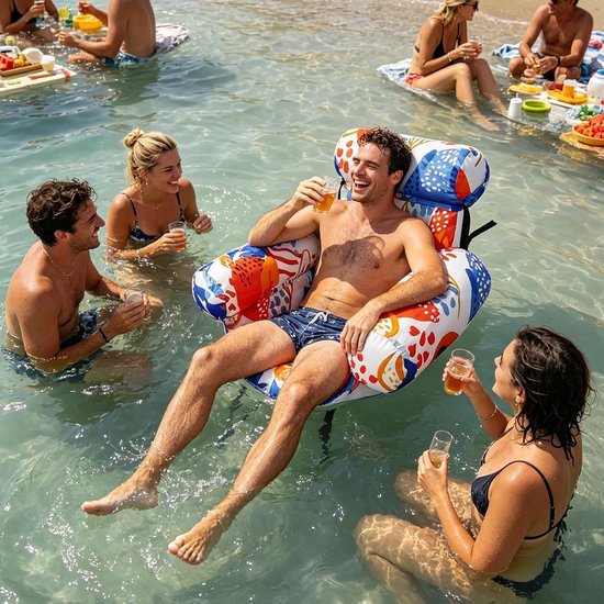 Zwembad Drijver - Hangmat Stoel Water - Ontspannen op Water - Verstelbare Rugleuning - 76 x 40 x 61 cm — afbeelding 2
