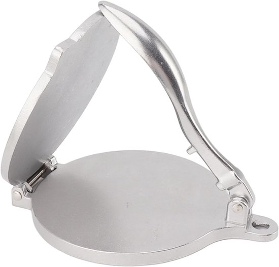 Tortilla Pers - Pizzadeeg Maker - Traditioneel Gebak Maken - Handmatig Aluminium - 16 cm - Zilver — afbeelding 3