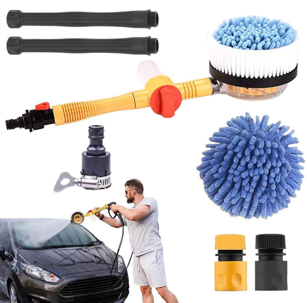 Autowasborstel - Voertuigreiniger - Auto Exterieur Reinigen - Dubbele Schroblaag - 52 cm - Enkel kenmerk