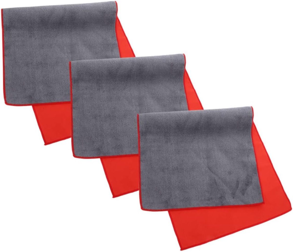Auto Droogdoek Microvezel - Zachte Autopoetsdoek – Sneldrogend – voor schoonvegen en ontwasemen van autoruiten - Voor Autowassen en Detailing - Wasbaar - 30×60cm - rode