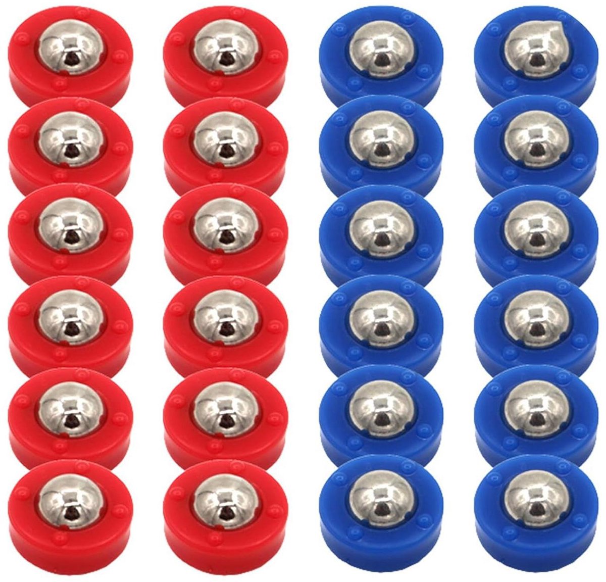 Reserve Schijven - Puckset Onderdelen - Tafelspel Spelen - Robuuste Constructie - 24 stuks - Rood en Blauw