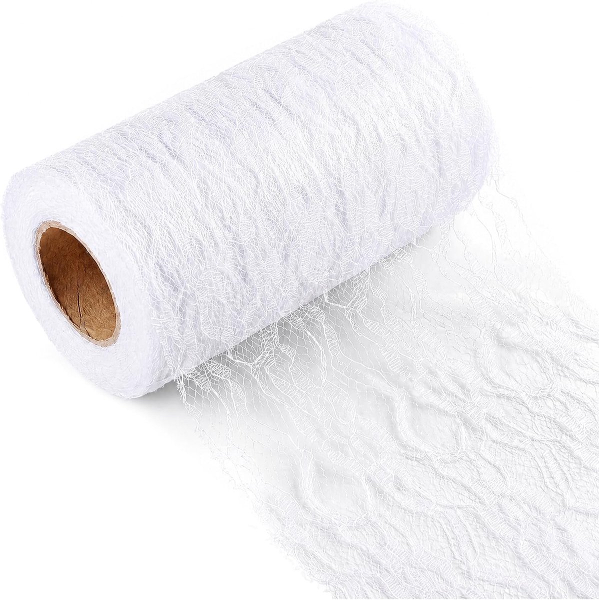 Tafelloper van kant, 15 cm x 26 m, wit, decoratie voor communie, tafel, kant en kant voor bruiloften, doopfeesten, feestelijke decoratie voor speciale gelegenheden