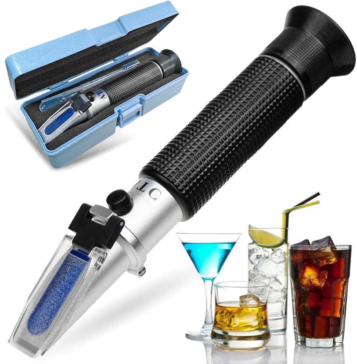 SSTRWGOOD Alcoholrefractometer van Agricultural Solutions - Brix-refractometer - Geschikt voor het meten van het alcoholpercentage - met automatische temperatuurcompensatie (ATC) - bereik 0-80% v/v