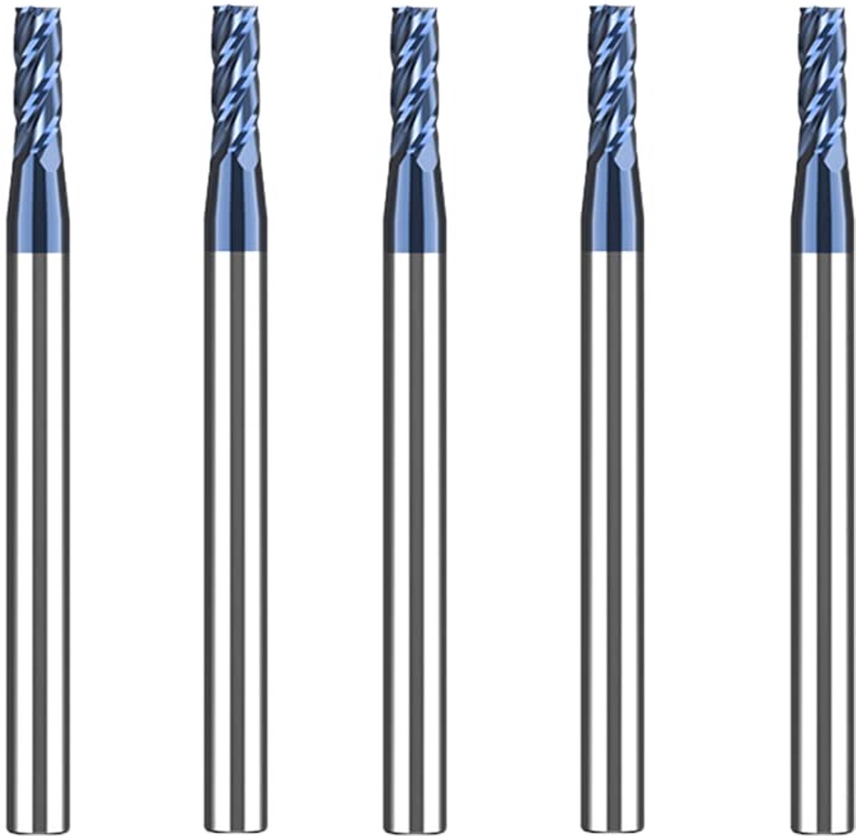 5 Stukken Hardmetaal Frees 3mm, 4 Tanden/4 Snijden CNC frees, zwart AlTiN gecoat, CNC schachtfrees metaalfrees 3mm voor Staal Metaal hout Acryl Kunststof (3mm)