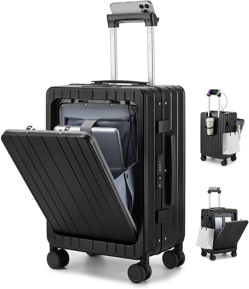 choice Handbagage Koffer Hardcase van PC met Laptopvak lichtgewicht Harde handbagage met spinnerwielen en TSA-Slot
