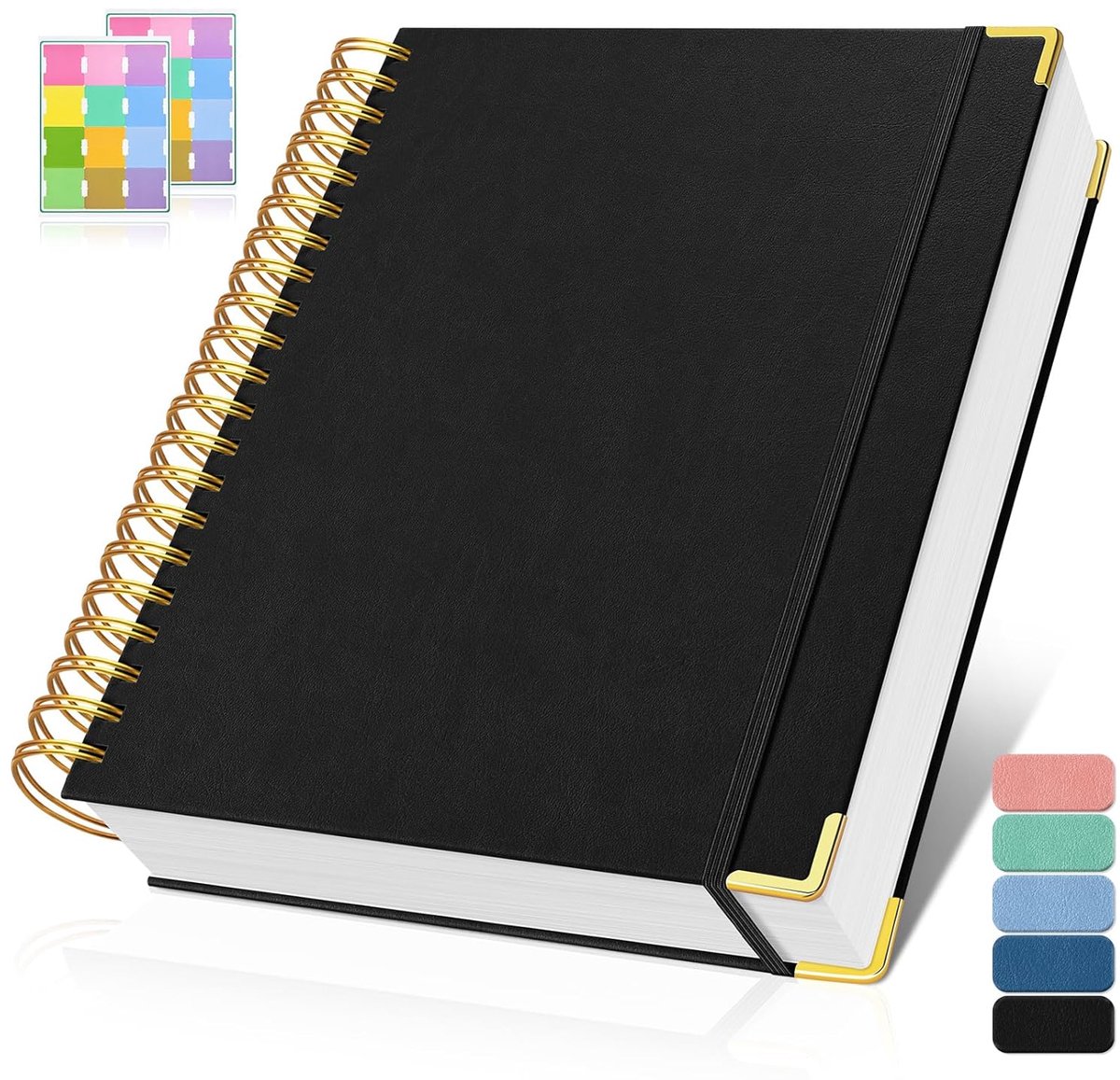 Papier Notebook, Spiraal Grid Notebook, Hardcover Lederen Journal 300 Pagina's, 100gsm Dik Grid Papier Notebook, A5 Klein Grafiek Notebook Journal voor Vrouwen Mannen Schrijven Engineering