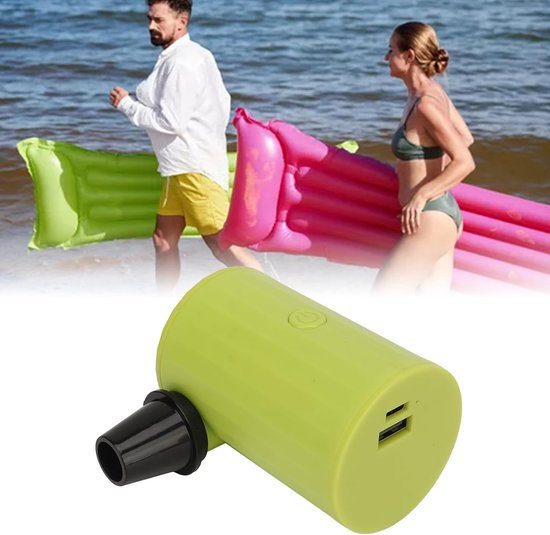 Draagbare Luchtpomp - Elektrische Pomp Opblaas - Luchtbedden Opblazen - USB Oplaadbaar - 3600mAh Batterij - Zwart — afbeelding 2