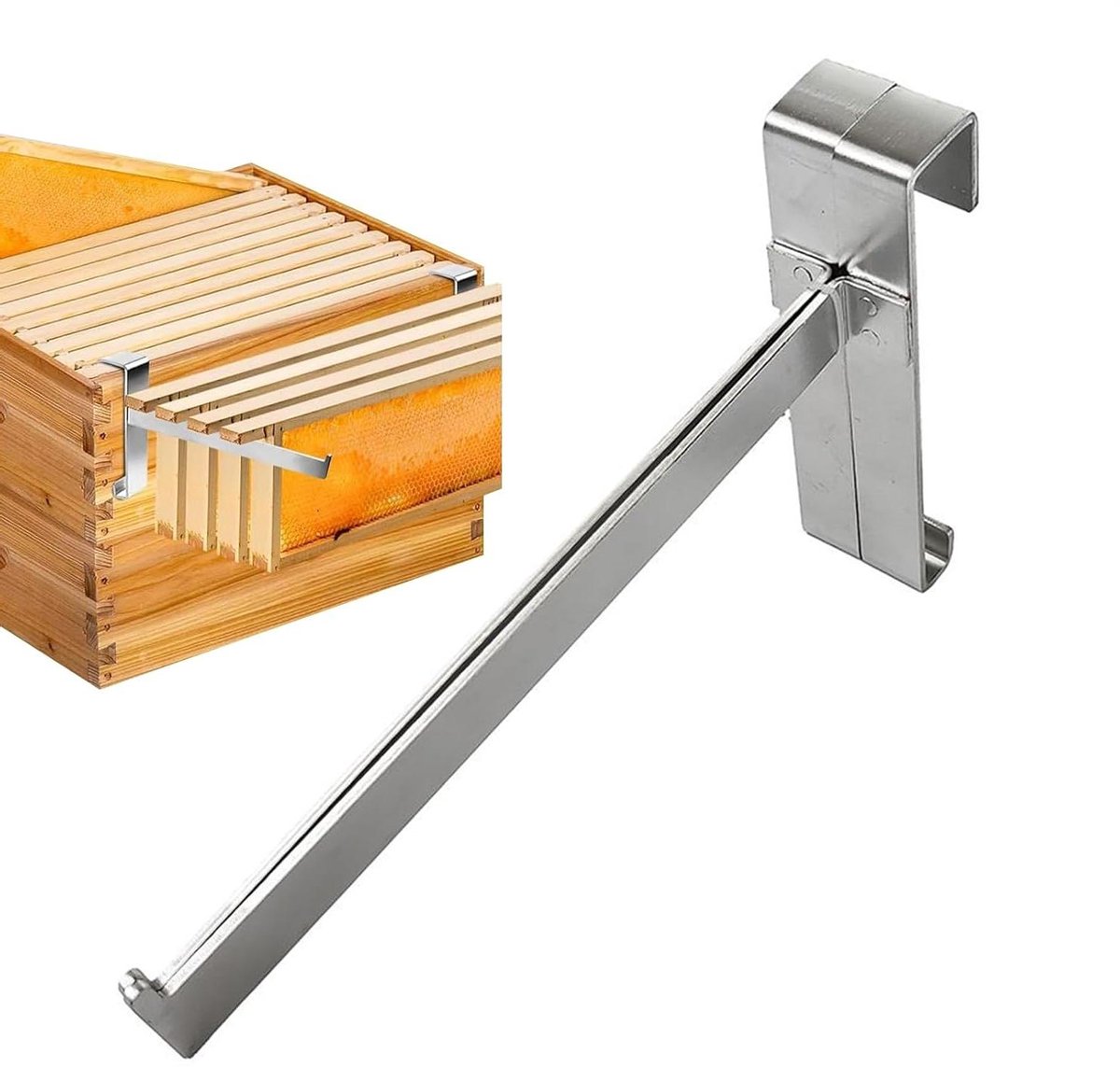 Bijenkorf Houder - Imker Gereedschap - Bijenhouders Ondersteuning - Roestvrij Staal - 25x15cm - Zilverkleurig