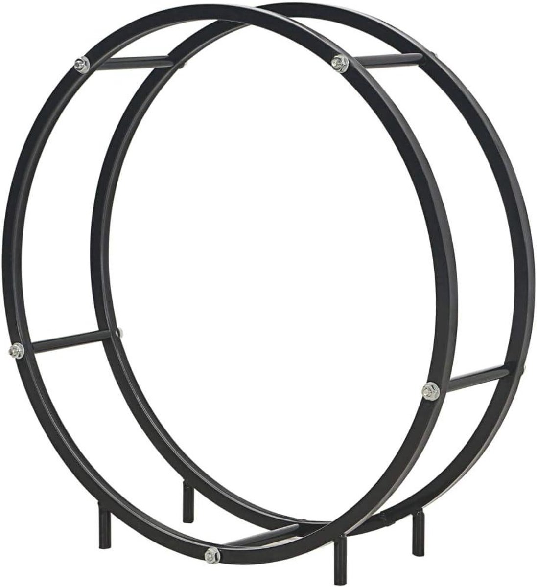 Brandhoutrek - Houtopslag - Haardhout Opslag - Stabiel staal - 70 x 70 cm - Zwart