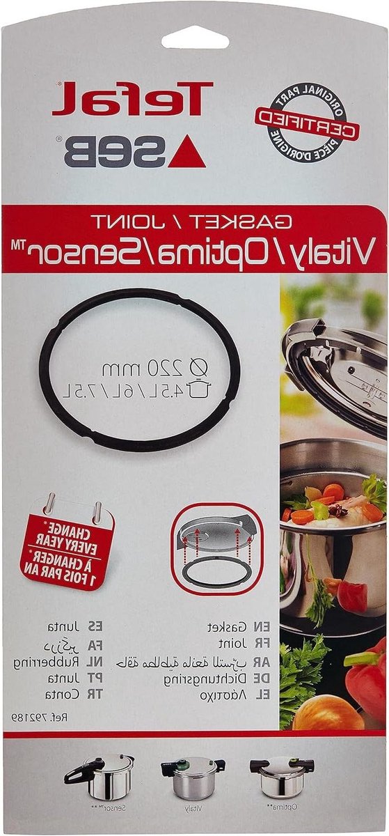Snelkookpan Pakking - Snelkookpan Afdichting - Veilig Koken - Hermetische Afdichting - 7.5 Liter - Grijs