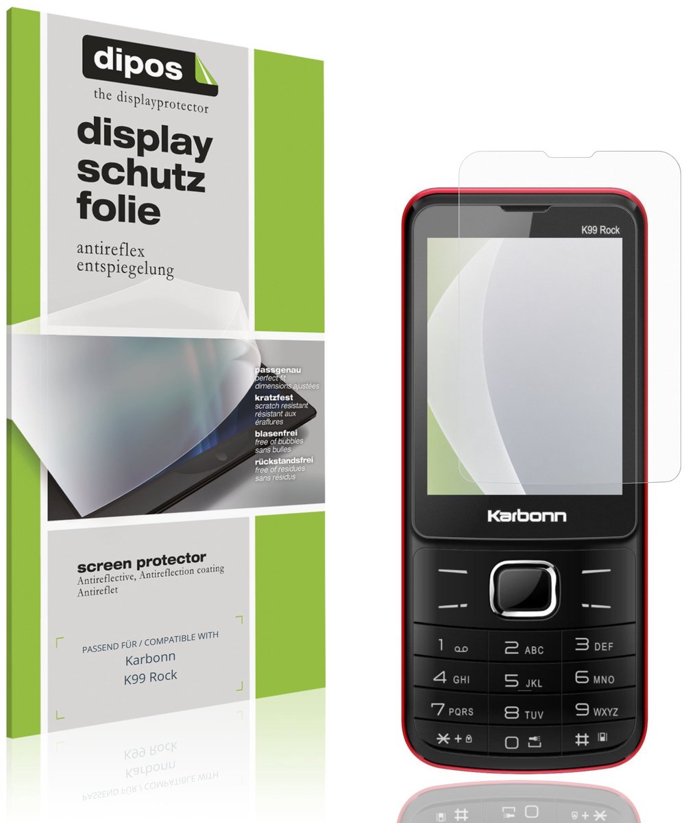 dipos – 4x Matte Beschermfolie geschikt voor Karbonn K99 Rock | Krasbestendige & antireflecterende Screenprotector Ultra-Thin