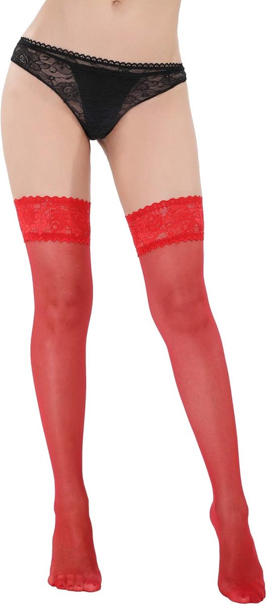 3 Paar Dames Kousen met Strik en Kant - Hoge Thigh High Kousen voor Elegante Outfits