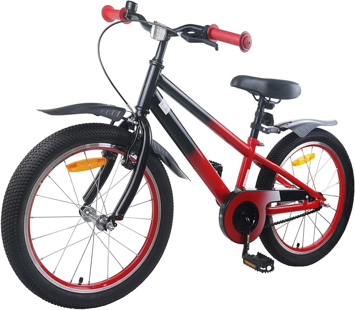 Kinderfiets - Jongensfiets meisjesfiets - Veilig leren fietsen - Stabiele stalen constructie - 22 inch - Blauw zwart