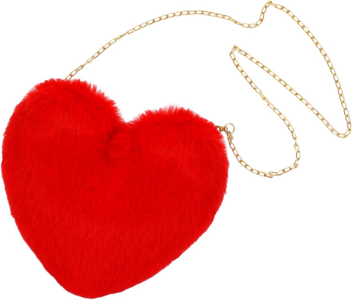 Rode Hartvormige Tas voor Dames, Pluche Tas voor Kostuumaccessoires, Perfect voor Kerst, Valentijnsdag en Verjaardagen