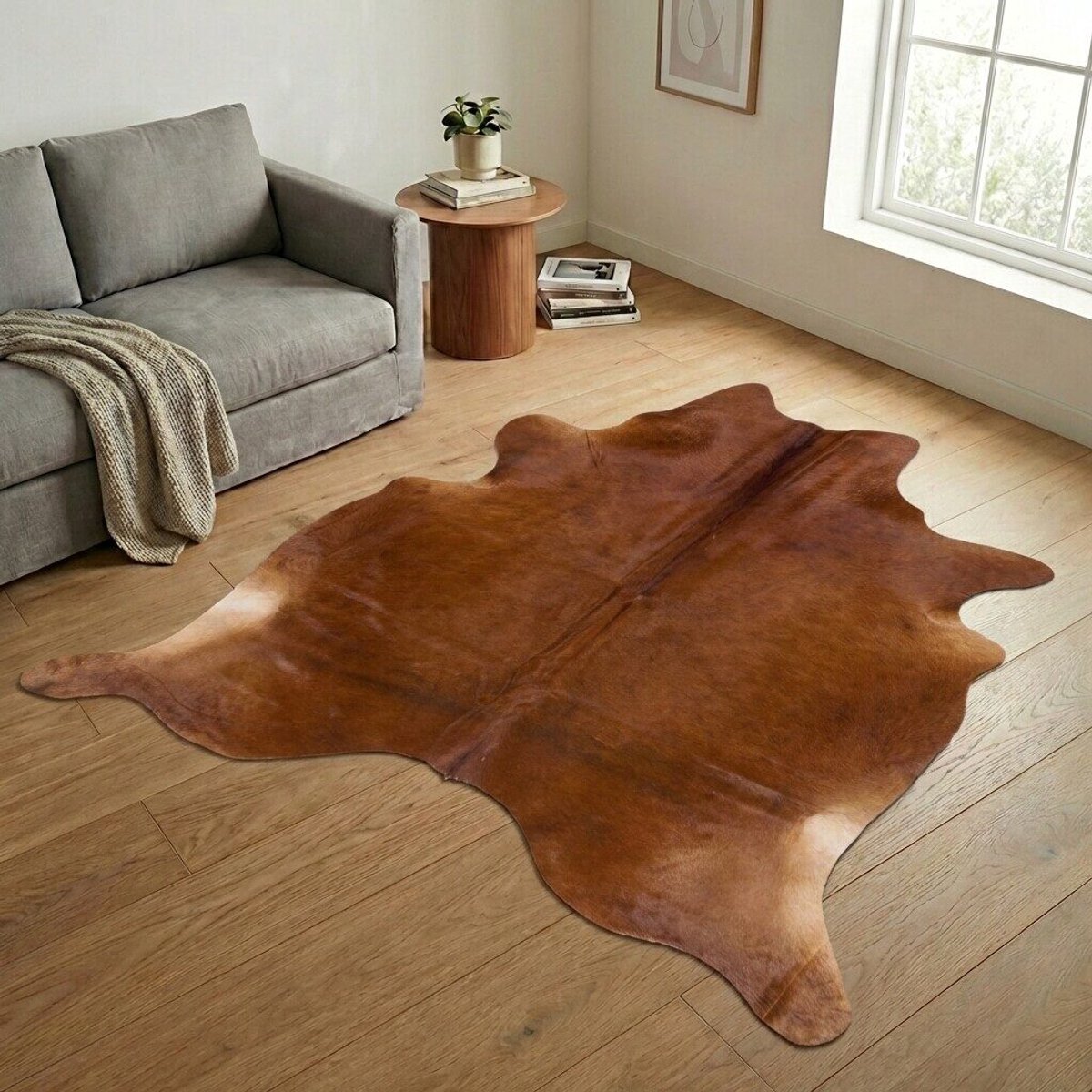 Koeienhuid Vloerkleed XXL (Extra Groot) - Effen-solid - 241 x 239 cm - Koeienkleed / Koeienvel / Dierenvel / Dierenhuid / Koehuid Tapijt