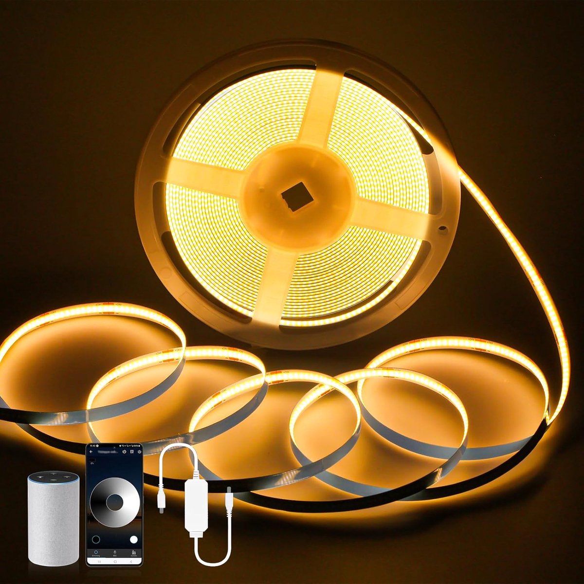 Cob - WiFi - Warm wit - Werkt met slimme app - Dimbaar - 3200 LED CRI90+ - Energiebesparing (5 m WIFI)