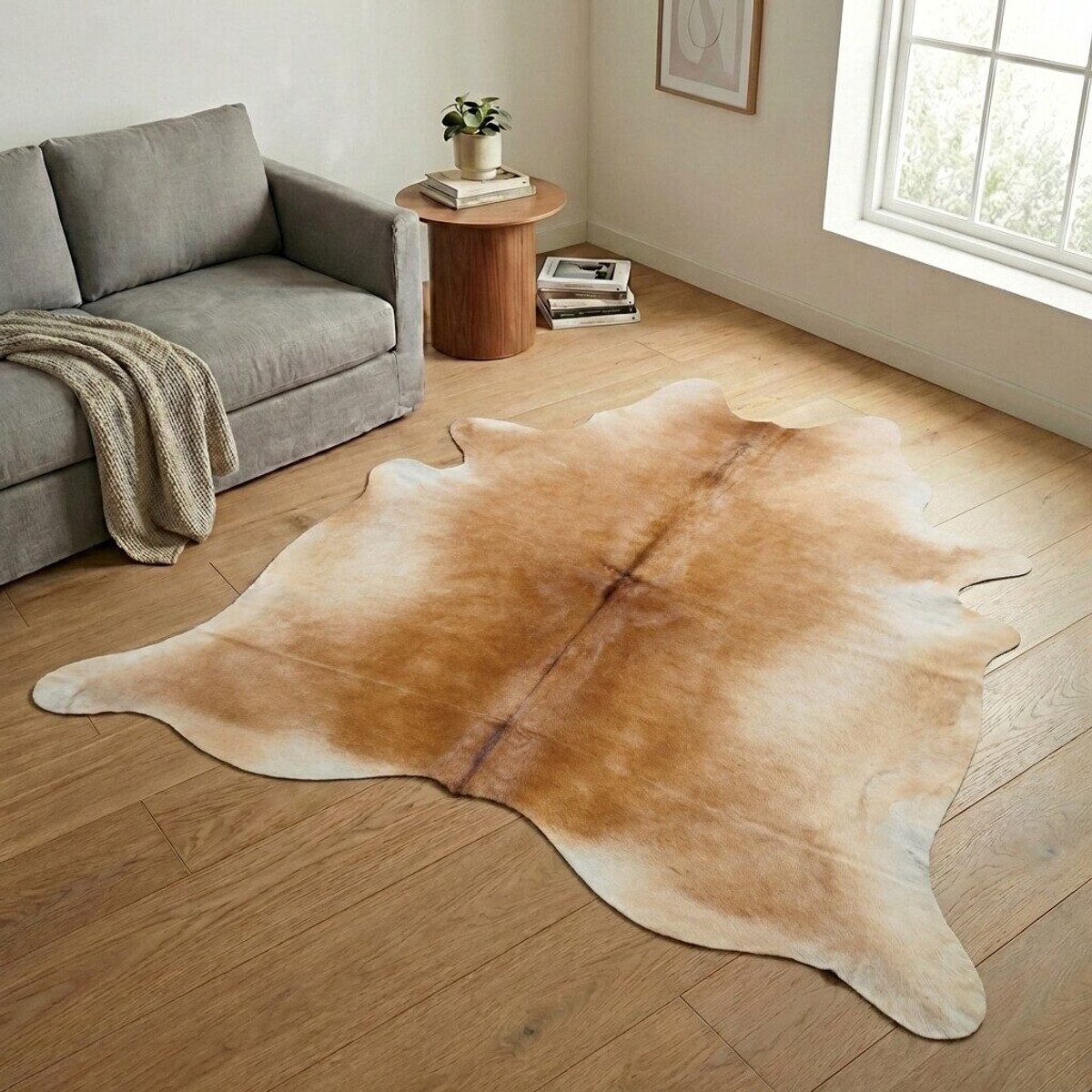 Koeienhuid Vloerkleed XXL (Extra Groot) - Effen-solid - 254 x 218 cm - Koeienkleed / Koeienvel / Dierenvel / Dierenhuid / Koehuid Tapijt