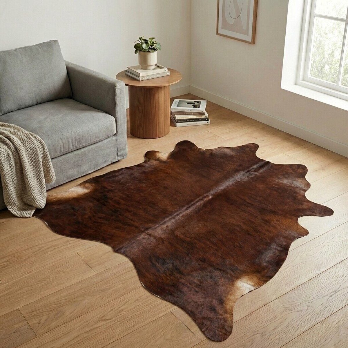 Koeienhuid Vloerkleed - Effen-solid - 199 x 188 cm - Koeienkleed / Koeienvel / Dierenvel / Dierenhuid / Koehuid Tapijt