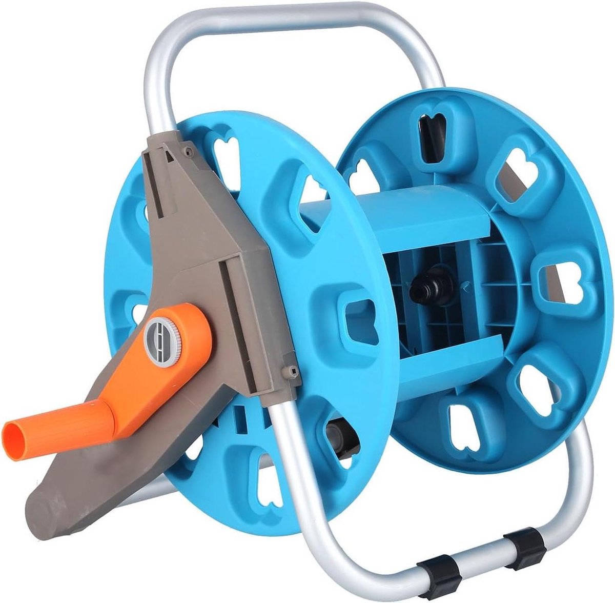 Slanghaspel Kar - Tuinslanghouder - Tuinieren - Stabiel aluminium frame - Voor 30m slang - Grijs