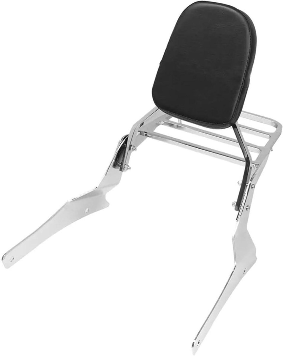 Motorfiets Passagierskussen - Rugleuning Bagagedrager - Comfortabele Ritten - Verstelbare Rugsteun - 3.1 kg - Zwart