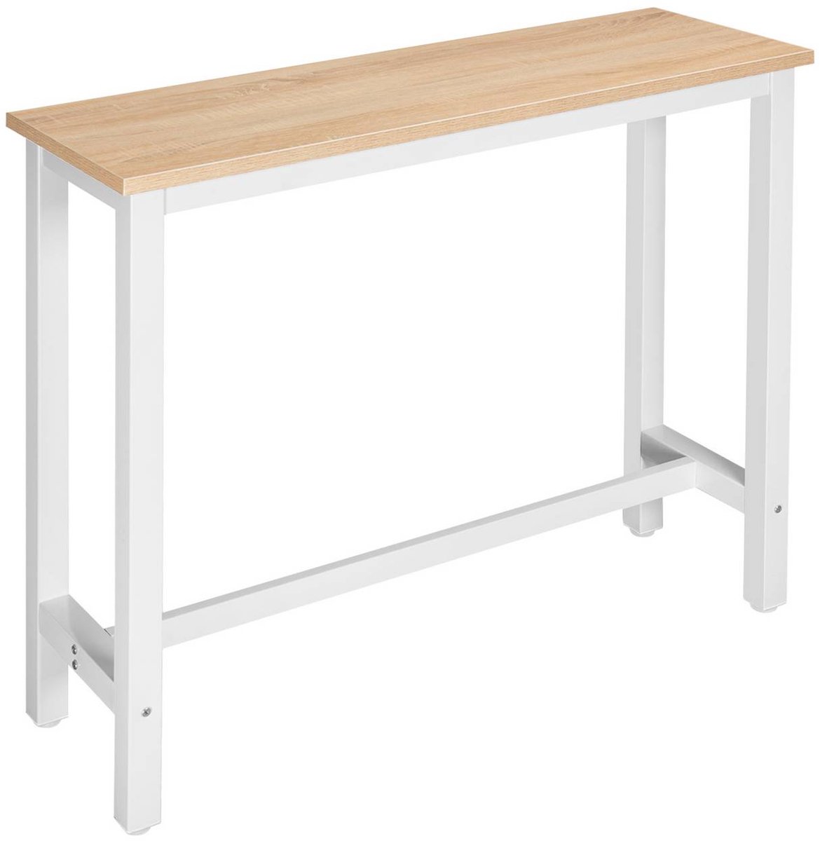 SureDeal® - 1x - Bartafel bistrotafel hoge - Metalen - Tafelblad MDF - 120x40x100 cm - Licht eiken