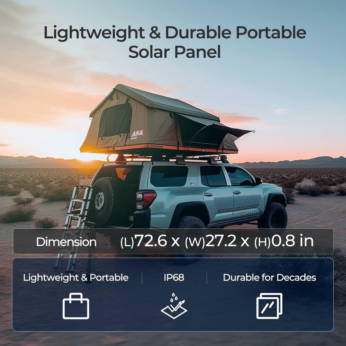 SnelShoppen - Compact Zonnepaneel 220W - Lichtgewicht Zonnepaneel voor Camper, Marine, Dak, Boerderij en Off-Grid Toepassingen - Ideaal voor Camping e