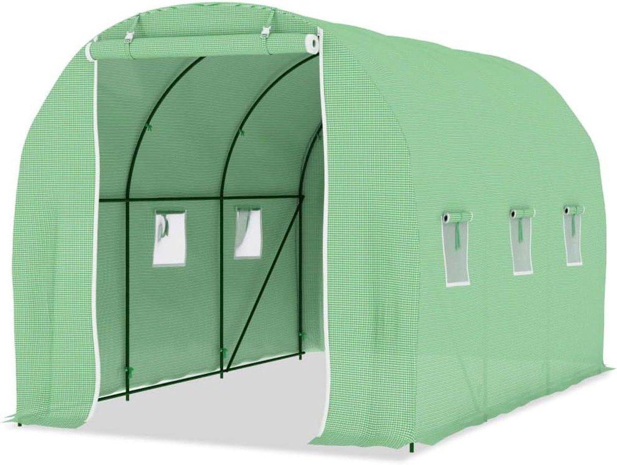 Tuinkas - Kas voor planten - Planten beschermen - Zwaarder PE gaasdoek - 3.45 x 2 x 2 m - Groen