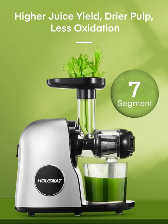 SnelShoppen - Slow Juicer Machines voor Fruit en Groenten, Professionele Koude Pers Juicer met Stille Motor, Omkeerfunctie en Makkelijk Schoon te Make van Snelshoppen — afbeelding 5