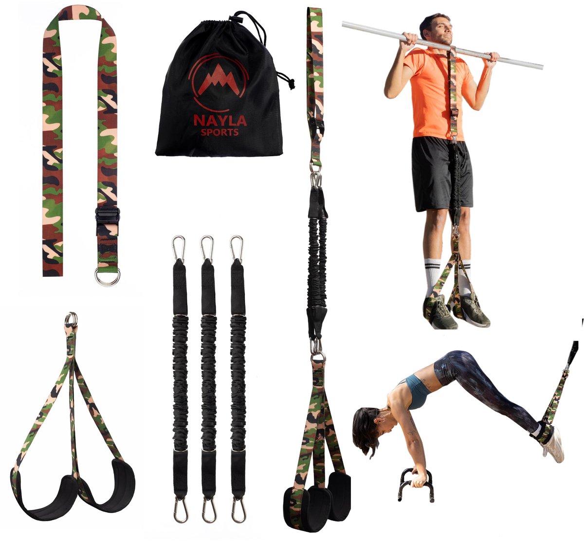 SnelShoppen - Optrekbanden voor Spieropbouw - Elastische Banden voor Calisthenics, Pull-Up, Fitness, Training Thuis - Robuust, Verstelbaar en Duurzaam