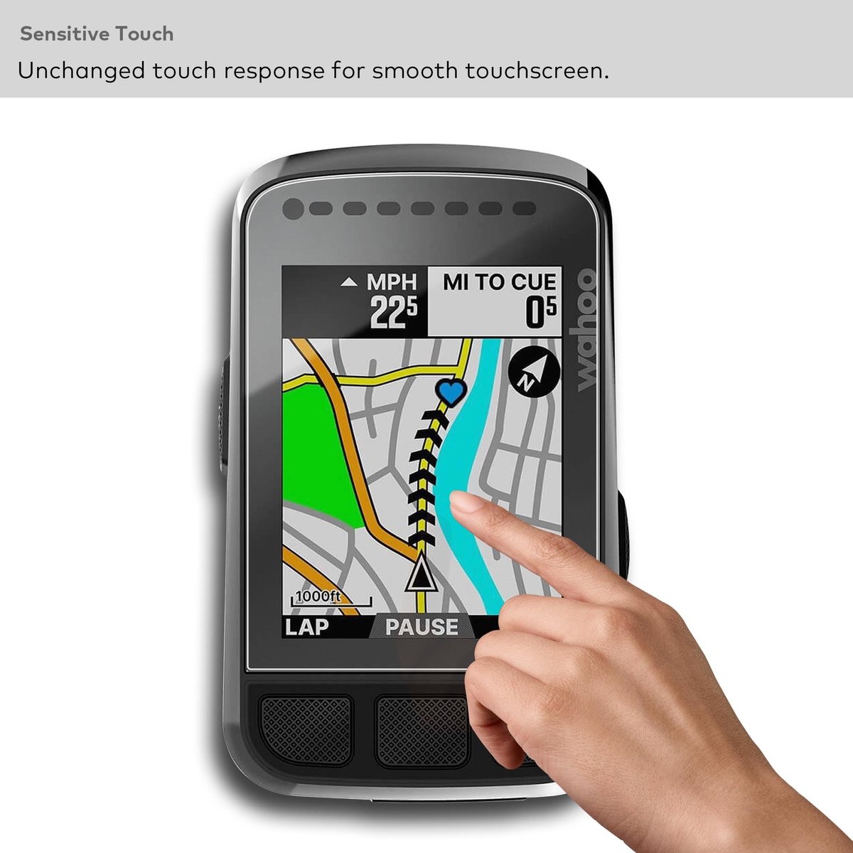 SnelShoppen - Displaybeschermfolie voor GPS fietscomputer, 2,2 inch touchscreen, krasbestendig, HD helder, 9H bescherming voor Wahoo Elemnt Bolt V2 thumbnail 3