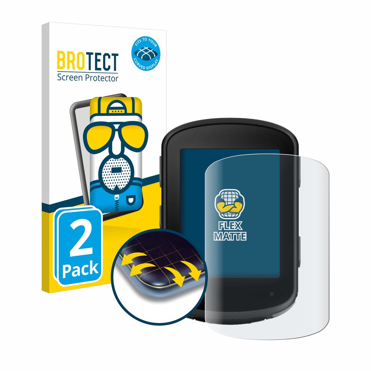 BROTECT - Screenprotector voor Garmin Edge 540 / Edge 840 - Folie Beschermfolie matte volledig dekking 2 Stuks