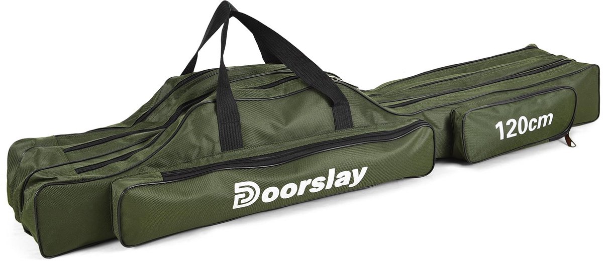 SnelShoppen - 3-laags Vissen Hengel Draagtas - Opvouwbare Hengeltas voor Hengelmolen Uitrusting - Ideaal voor Vissen, Camping, Buitenactiviteiten - Du