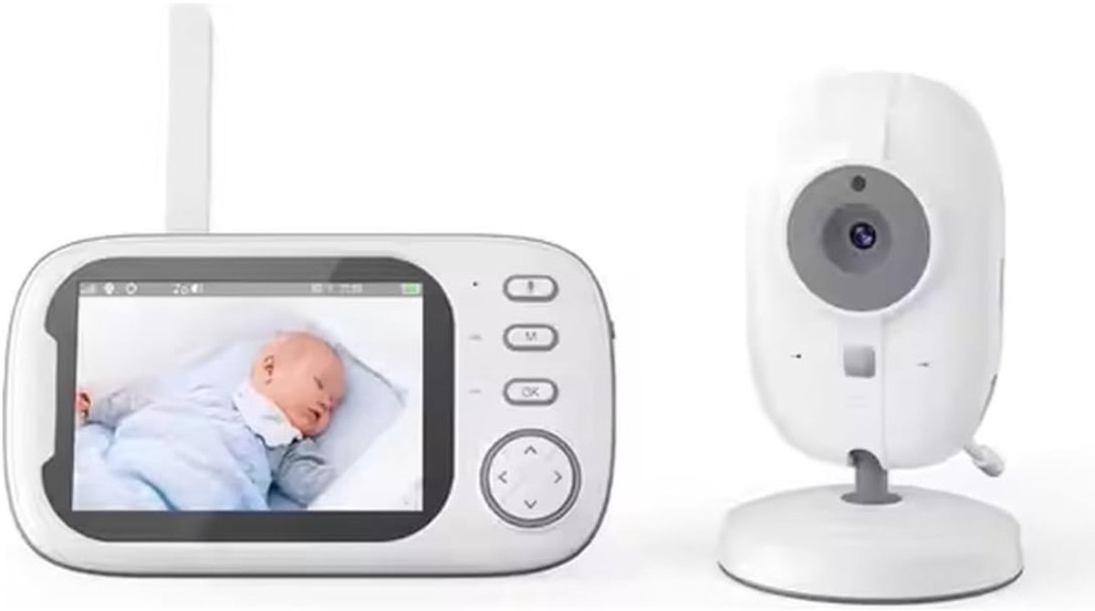 SnelShoppen - Babyfoon met Camera & Monitor - 360° Rotatie, Nightvision, 2-Way Talk, Temperatuurmeter & 8 Slaapliedjes - Veiligheid & Comfort voor Jou