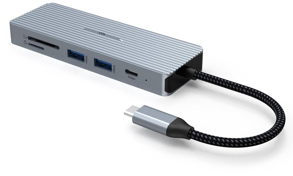 SnelShoppen - 10-in-1 USB C Dockingstation Hub met 4K HDMI, USB-C Gegevensoverdracht, 4 USB A Poorten, SD/TF Kaartlezer & 3,5 mm Audio Jack voor Mac &