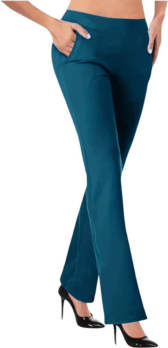 Currero Pantalon Dames Chino Golfbroek Nette Broek Met Elastische Tailleband Volwassenen Donkergroen