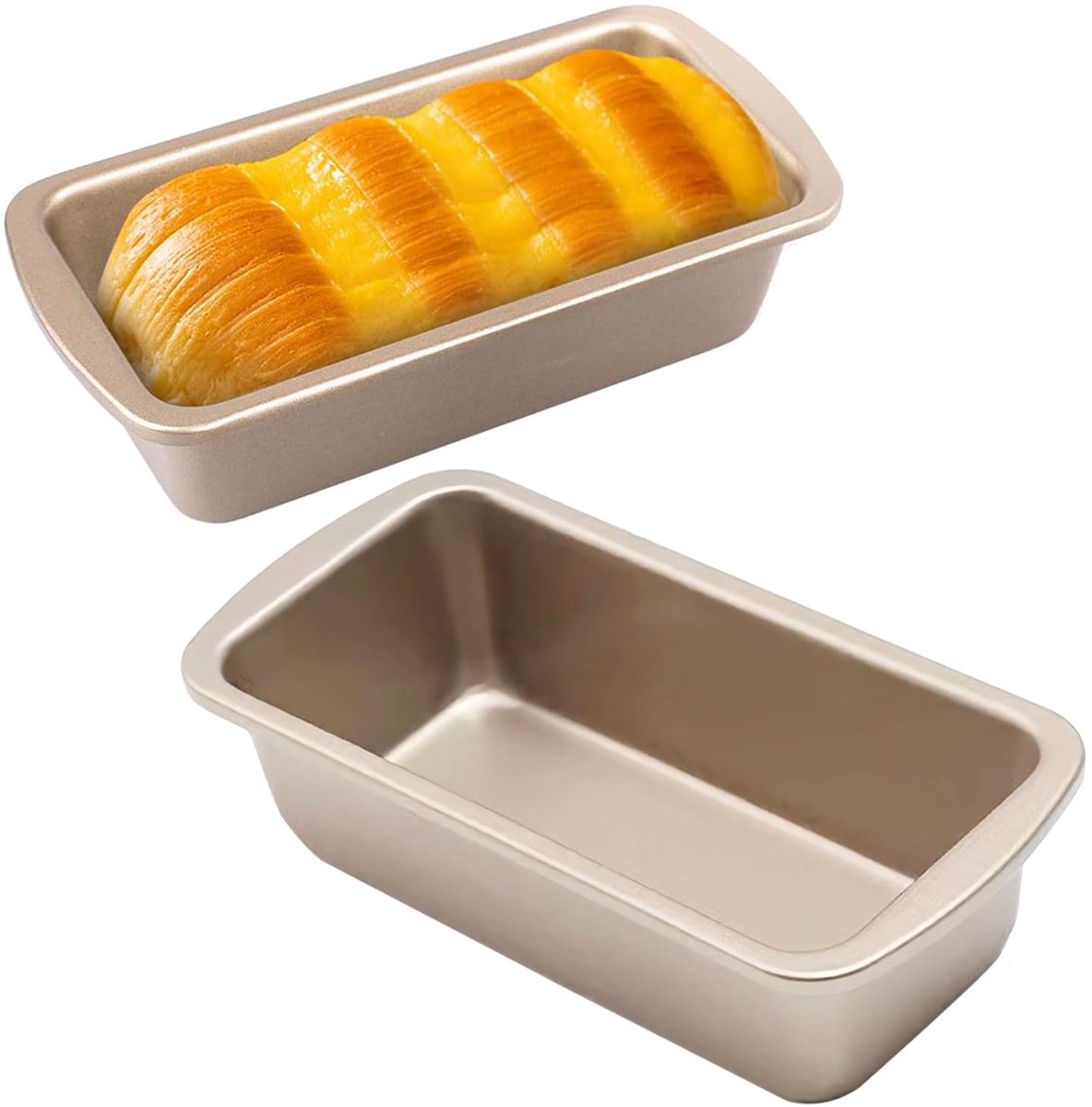 SnelShoppen - 2 Mini Broodbakvormen Roestvrij Staal - Extra Dikke Anti-aanbak Rechthoekige Bakvormen voor Brood en Cake - Ideaal voor Oven en Ninja He