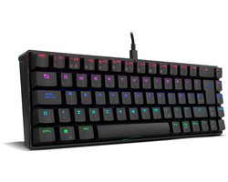 SnelShoppen - Mini Gaming Keyboard TACTICAL - Mechanisch Toetsenbord zonder Numeriek Toetsenbord, Bluetooth, Outemu Rode Schakelaars, RGB LED-verlicht