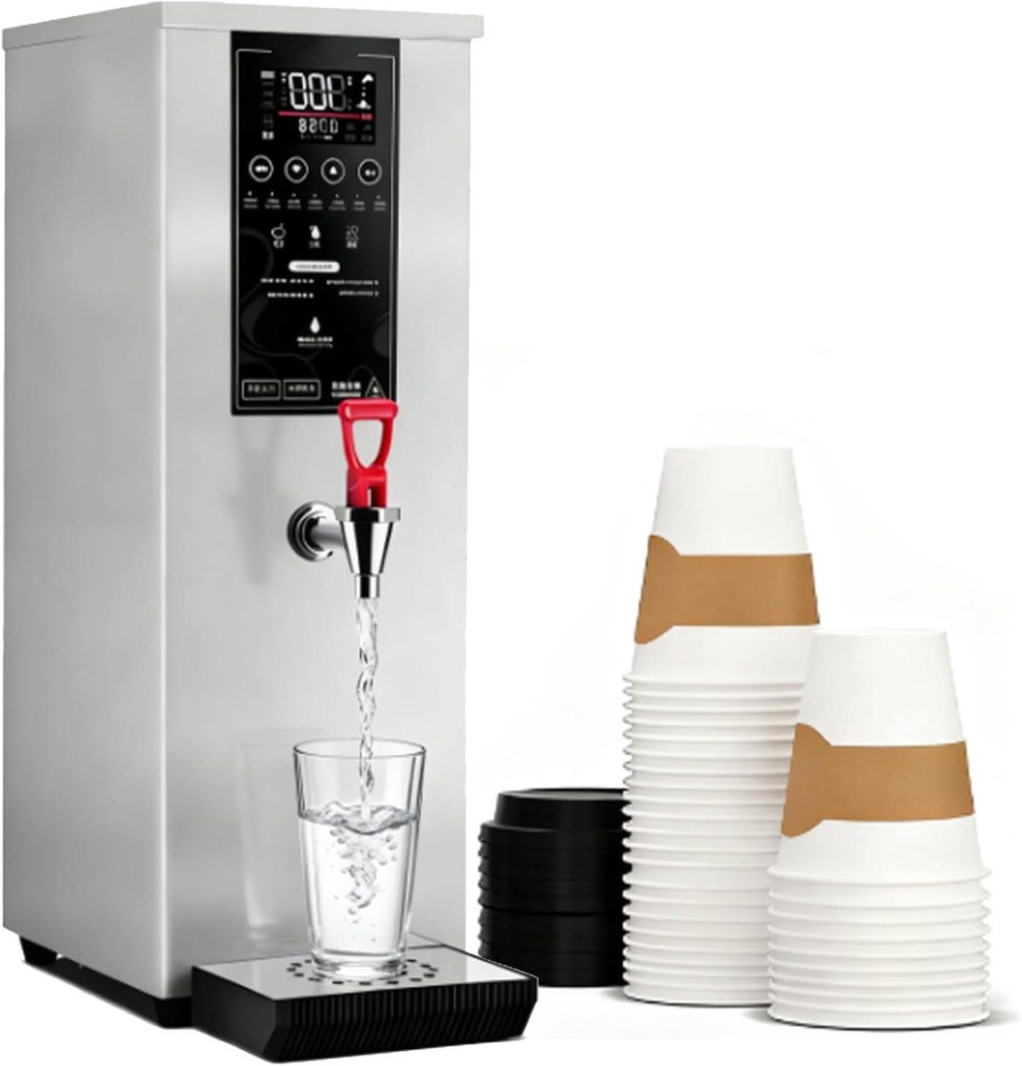 Commerciële Heetwaterdispenser - Elektrische Waterkoker - Snel Warme Dranken - Intelligente Stapverwarming - 25 liter - Zilver