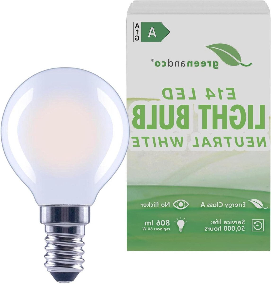 LED Lamp - Gloeilamp - Verlichting - Flikkervrij - E14 G45 - Mat