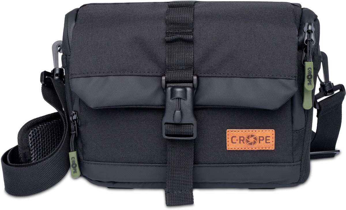 SnelShoppen - C-Rope Cameratas Compact en Waterdicht, Schoudertas voor Spiegelreflex en Systeemcamera, DSLR-camera's V3, Zwart, M, Extra Tas voor Foto